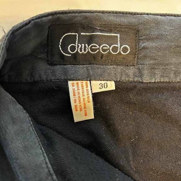 TRUE VINTAGE 80S BLACK SILK PANTS - Picture 4 of 6